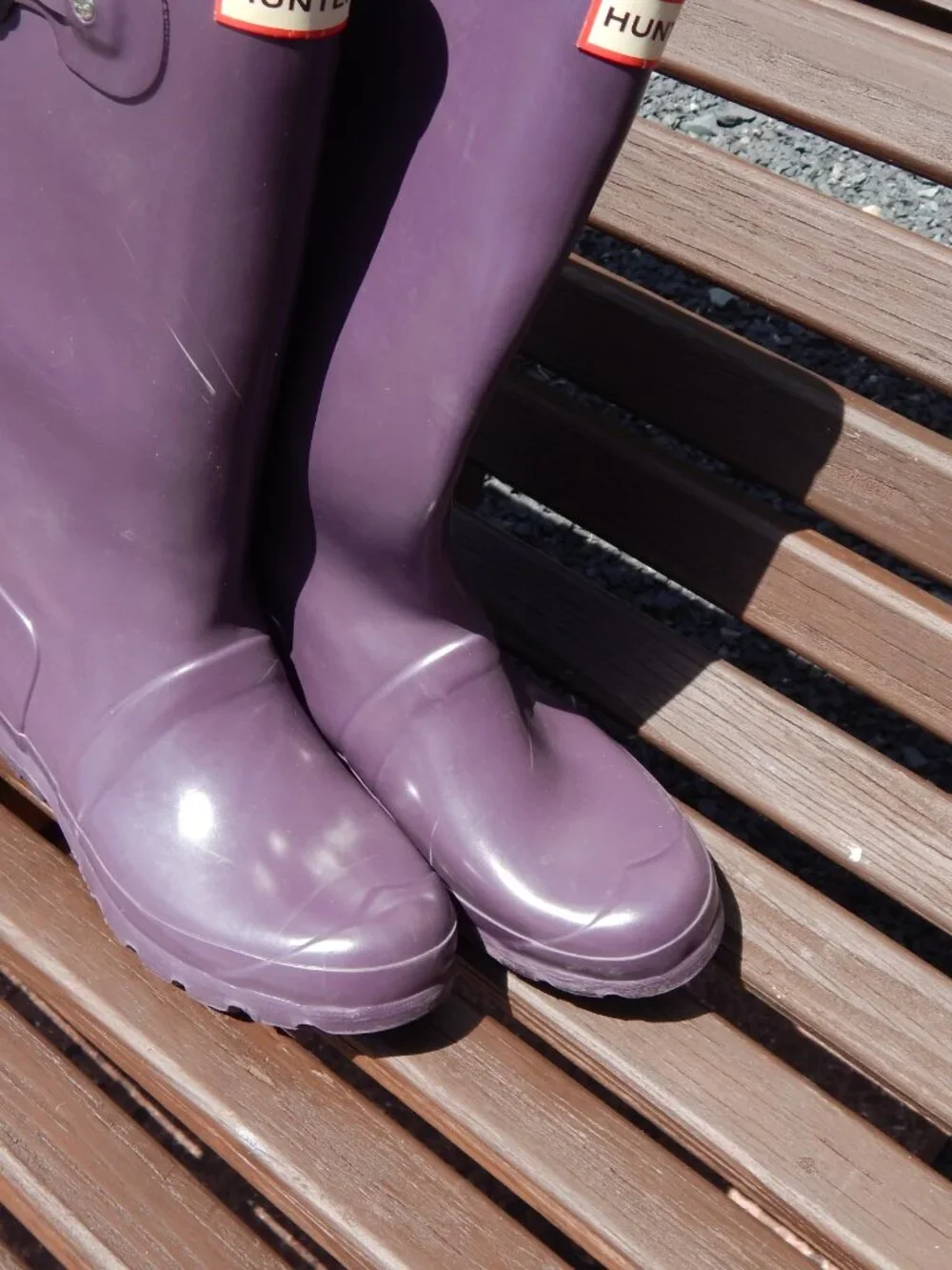 Hunter Original Kids Gloss Rain Boots Purple Waterproof JFT6000RGL Size 4B/5G